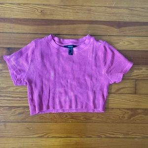 Forever 21 Crop Top waffle pink